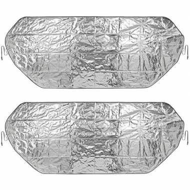 2x auto anti-ijs/zonnefolie dekens extra groot 100 x 250 cm